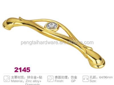 China Crystal Finish Zinc Alloy Color GP Cabinet Fashion Drawer Handle With Diamonds for sale