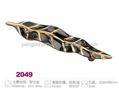 China Cabinet Leaf Shaped Furniture Cabinet Handle With Double Colors BGN GP for sale