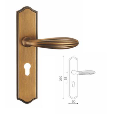 China Hot Selling High Quality Classic Style Door Handle Plate Lock Traditional Handle Zinc Alloy Hardware for sale