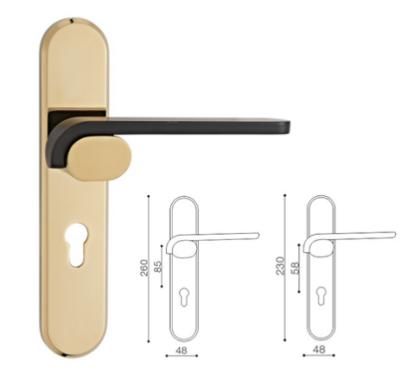 China Modern Door Handle Door Handle Zinc Alloy Material Lock Part Wooden Plate Lock for sale