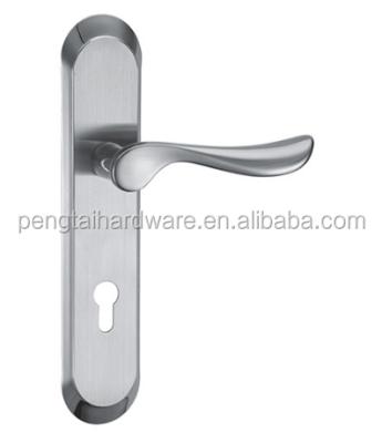 China Modern 201/304/316 Many Kinds Stainless Steel Single Door Use Room Door Handle With Plate Lock for sale