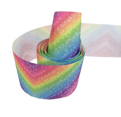 China New Recyled Heart Logo l Printed Grosgrain Ribbon Printed Ribbon for sale