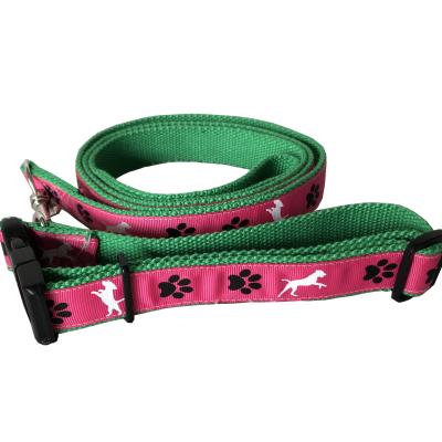 China Hot Sale Recyled Printing Custom Name Brand Dog Collars Seat Belt Leash Dog Collars Leashes Set for sale