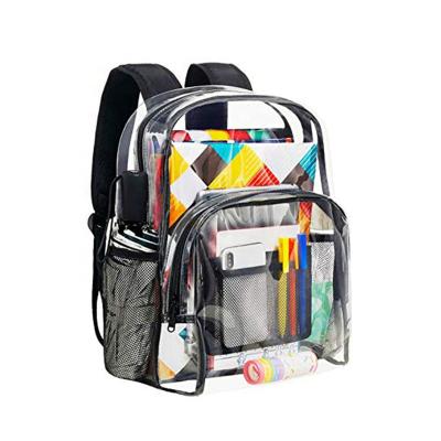 China Customized PVC Heavy Duty Clear Travel Backpack Waterproof Child School Backpack Transparent Bag for sale