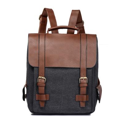 China European and American Korean British personality style of men's bag anti-theft fashion men's and women's retro canvas bag backpack leisure for sale