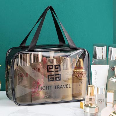 China JANLON TPU Transparent Water and Tear Resistant Logo Beauty Laser Hot Selling Custom Multifunctional Cosmetic Pouch With Low MOQ for sale