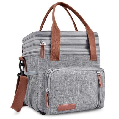 China High Quality Gray Food Oxford Tote Insulated Cooler Bag Lunch Bag For Outdoor Picnic Wholesale for sale