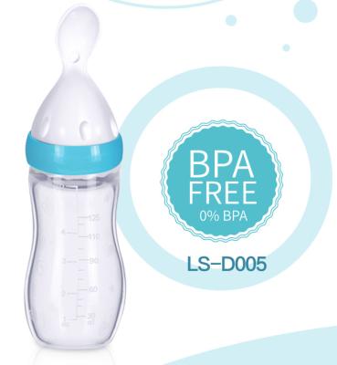 China Baby Food Squeeze Free Baby Food Feeder Travel Spoon Silicone BPA Food Grade Baby Bottle for sale