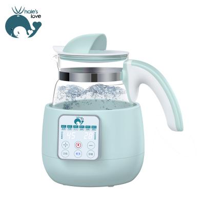 China 360 Degree Base Baby Water Heater Baby Glass Kettle Large Capacity 304 Plate Rotation Stainless High Borsilicate Digital Heating for sale