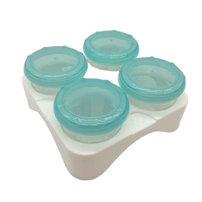 China BPA Free 120ml 4oz PP Baby Food Storage Clear Cups 4pcs Set Containers Snack Cups Breast Milk Storage Container for sale