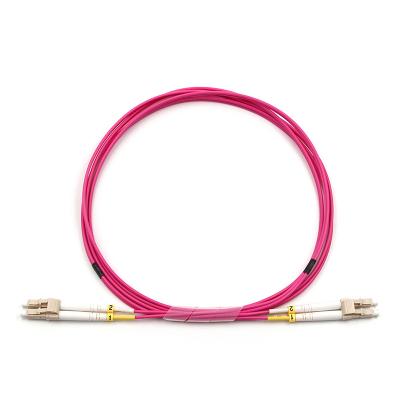 China Violet OM4 50/125 Jumper Fiber Optic Patch Cord Multimode Simplex FTTH System Manufacturer FTTH LC Fiber Optic for sale