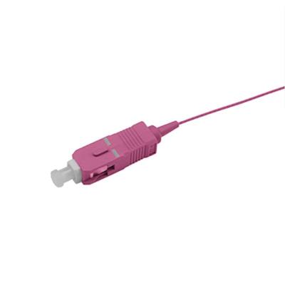 China Purple Fiber Optic Cable Jumper Fiber Optic Pigtail Sc OM4 Mulitimode From FTTH System Manufacturer FTTH for sale