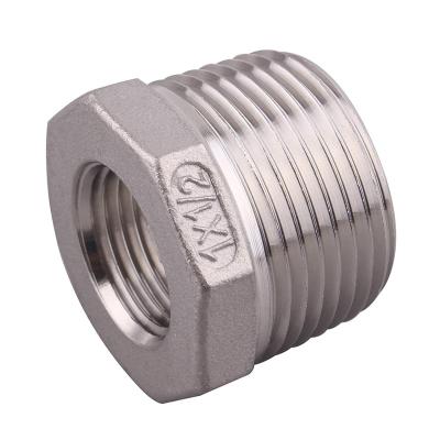 China Stainless Steel PIPE Fitting Hex Head Mount Threaded Bushing Bsp Thread Equal / NPT for sale