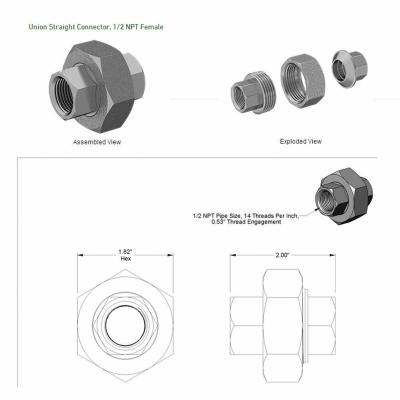 China CONICAL UNION FEMALE/FEMALE STAINLESS STEEL equal for sale