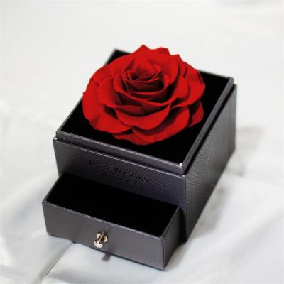 China RIA-0004 Natural Durable Touch Roses In Acrylic Box Preserved Rose In Box for sale