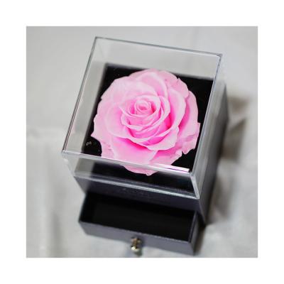 China RIA-0006 Wholesale Price Natural Roses In Box Acrylic Gift Eternal Roses In Box for sale