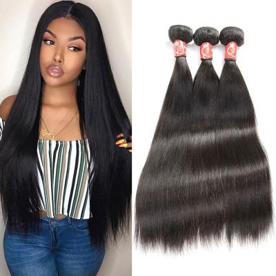 China Sellers 100% Brazilian Straight Human Hair 30 Inches 7A High Water Ratio Natural Black Straight Hair Deep Weave Bundles for sale