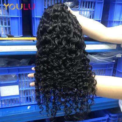 China Body Wave Color 150% Density Prepluck Hairline Natural Hair 10 - 30 Inch Water Wave Closure Wig for sale