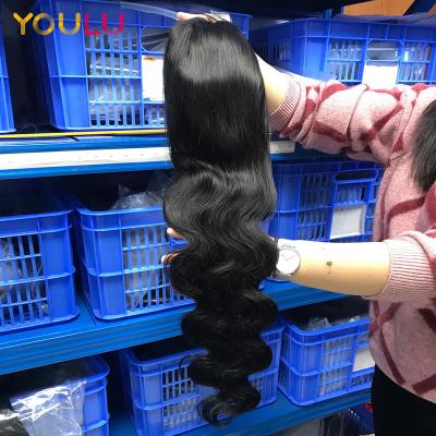 China Body Wave Ready To Ship 8A To Grade Brazilian Bodywave Straight 28 Inch 4X4 Lace Closure Hair Wig for sale