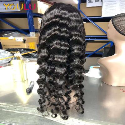 China Body Wave 10A Grade Remy Hair Loose Deep Wave 13X6 Silky Natural Sheer Lace Front Wig for sale