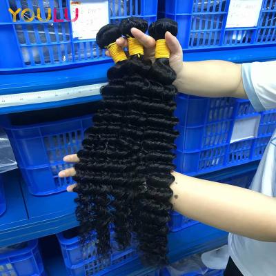 China Cheap Hair Extension Grade 8A Malaysian Straight Hair Weave No Shedding 8Inches To 30 Inches Deep Wave Bundles for sale