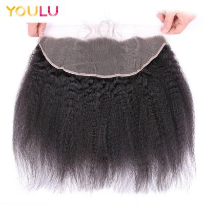 China Curly Curly Cuticle Aligned Brazilian Virgin Brazilian Curly Virgin Sheer Swiss Lace Hair staight hd 13X4 Deep Frontal Deep Medial Headband for sale