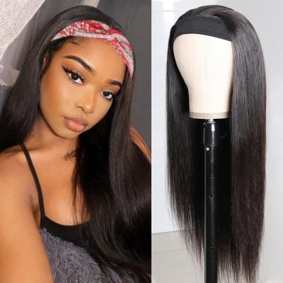 China Straight Wigs Wholesale 100% Deep Wave Machine Made Straight Water Wave Headband Custom Hair Wigs For Black Women for sale