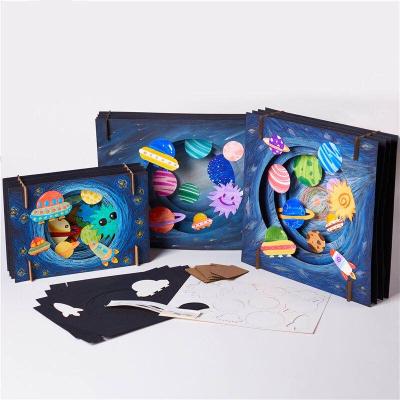 China DIY Handmade Toys 3D Art Painting Children Educational Wooden Creative Jump Art Painting for sale