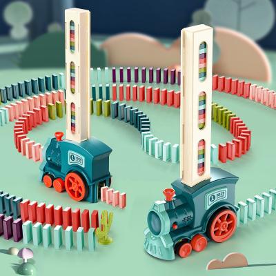 China Wholesale Net Developing Intelligence Celebrity Dominoes New Fun and Release Electric Train Automatic Educational Children's Toys for sale