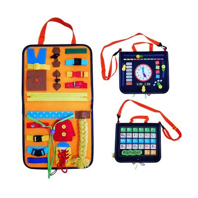 China Other Tableware Toddler Toys Toddler Educational Sensory Activity Montessori Busy Board Felt Busy Board Studying First Busy Board for sale