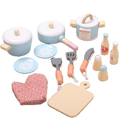 China DIY Children Education Kids Pretend Role Play Set Kitchen Wooden Toy Wooden Play Kitchen Toy For Children for sale