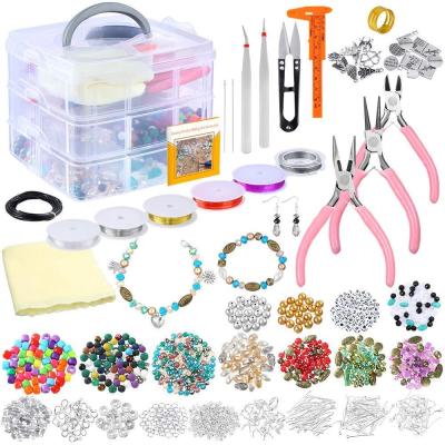 China Environmental Friendly 1268pcs DIY Jewelry Making Beads Charms Wire Findings Tools For Jewelry Making Arrangements for sale