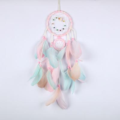 China Wholesale Europe Feather Dreamcatcher Girl Style Handmade Mini DIY Dream Catcher for sale