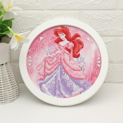 China Wholesale Children's DIY Handmade Cartoon Mermaid Princess Round Frame Diamond Painting Eco-friendly for sale