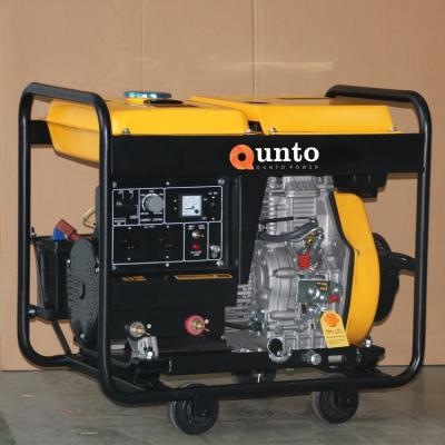 China Small portable diesel electric generator with diesel welder welder machine QT7500EW for sale