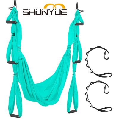 China Professional Adjustable Aerial Yoga Hammock Yoga Swing Set, Yoga Anti-Gravity Inversion Hanging Yoga Aerial Silk Hammock for sale