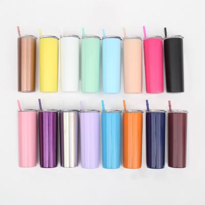 China Stainless Steel PORTABLE Custom Tumblers Double Wall Insulated Water Cups Wine Tumbler 20 oz Skinny Tumblers for sale