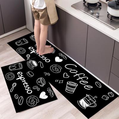 China Kitchen Washable Custom Mat 2 Pieces Microfiber Moroccan Lattice Non-Slip Soft Kitchen Rug for sale