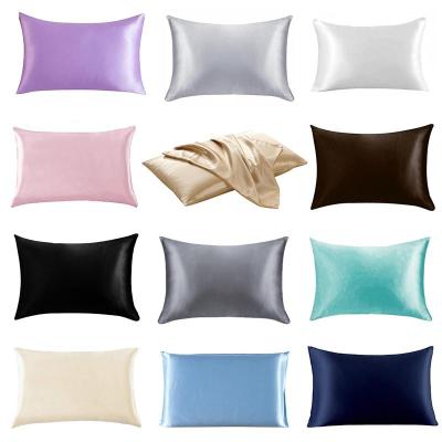 China Cooling Super Soft And Breathable Satin Silk Pillowcase With Hidden Zipper Luxury Silky Pillow Case for sale