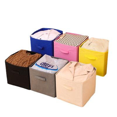 China Household Factory Viable Best Selling Collapsible Clothes Storage Boxes Fabric Storage Bins With Handle for sale