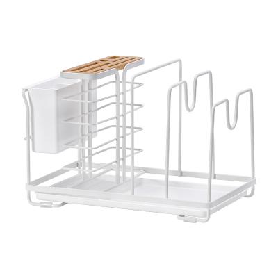 China Viable Kitchen Storage Rack Chopsticks Organizer Pot Lid Knife Utensil Holder Rack Cutting Board Pot for sale