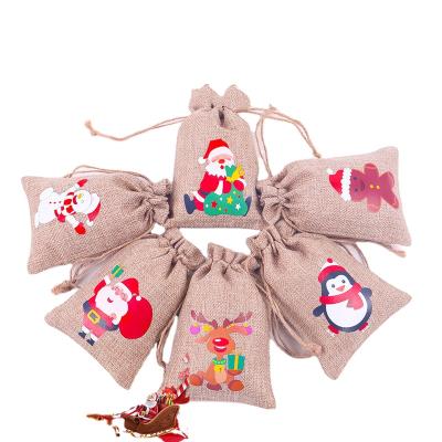 China Home Fashion Indoor Handbag Bag Gift Decoration Christmas Party Christmas Decoration Drawstring Christmas Candy Bags for sale