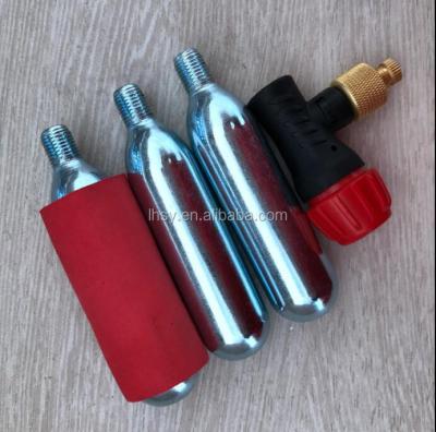 China Bike Bicycle Motorcycle Inflate Tire 3pcs 16g Cheapest CO2 Cartridge With CO2 Inflator Valve for sale