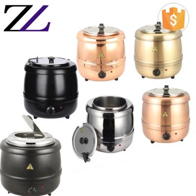 China Soup Warmer Kettle Kitchen Equipment Restaurant Buffet Stainless Steel Electric Soup Stocked Heating Pot for sale