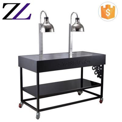 China Customized LOGO Catering and Modern Hospitality Furniture Restaurant Buffet Used Food Warmer Lamp Banquet Induction Cooker Table for sale