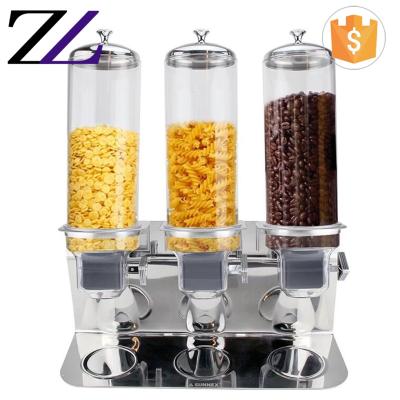 China Customized LOGO and modern cheap restaurant equipment for sale 3 tank acrylic cereal dispenser dry bulk food dispenser for sale