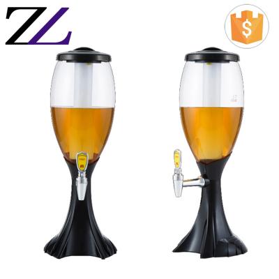 China Customized LOGO and Modern Flamingo Party Decoration Promotion Price Draft Ice Tube Beer Tower 3 Liter Dispenser For Sale for sale