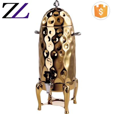 China Customized LOGO Buffet Utensils Modern Hotel Banquet Saving Price Brass Gold Hammered Stainless Steel Hot Chocolate Sugar Powder Coffee Dispenser for sale