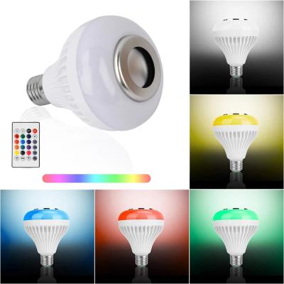 China Residential Portable Smart Remote Control Blue-tooth Stereo Speaker Music LED Light Bulb for sale