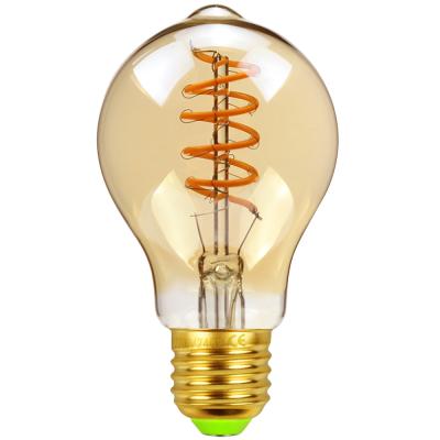 China Hotel spiral filament edison bulb e27 led bulb flexible led bulb a60 4W filament bulb dimmable for sale